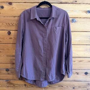 Lululemon Full Day Ahead Shirt Size 14 Antique Bark